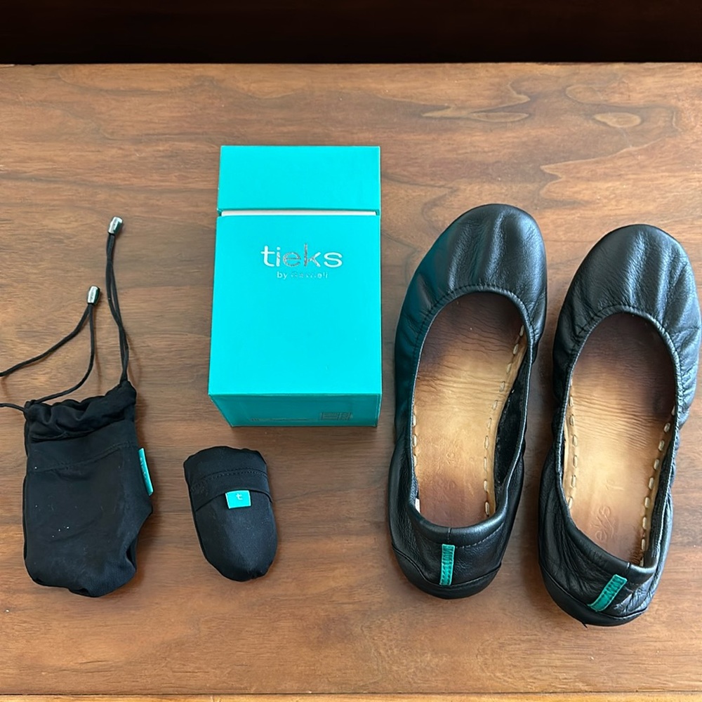 Matte Black Tieks with box and shoe bag